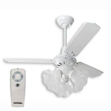 Imagem de Ventilador de Teto com Controle Remoto 3 Lâmpadas Tulipa Loren Sid Bra