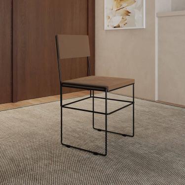 Imagem de Cadeira Industrial Vitória Estofada Veludo para Mesa Sala de Jantar Cozinha Conforto -...