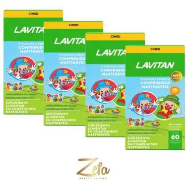 Imagem de Kit 04 Lavitan Vitamina Infantil PatatiPatata 60Comp - Cimed Sabor:Mis