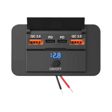 Imagem de Carregador De Carro USB Dual PD QC 3.0 De 96W Com 4 Portas Para Carros