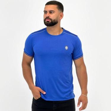 Imagem de Camiseta Sallo Brasil Manga Curta Masculina, M, Azul