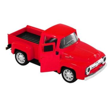 Imagem de Miniatura Carrinho Antigo De Metal Ford Pickup F-100 Vermelho - Gici D