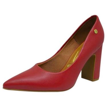 Imagem de Scarpin Feminino Moderno Salto Alto Formal Clássico Vizzano, Vermelho,