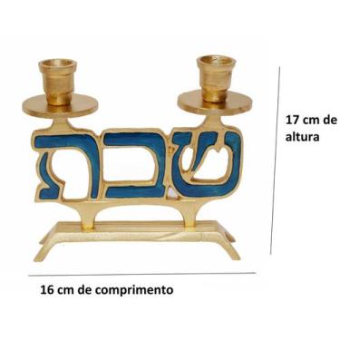 Imagem de Castiçal Para 2 Vela - Suporte De Vela Castiçais Para Shabat azul - ma
