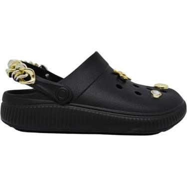 Imagem de Babuche Feminino Casual Dia a Dia Passeio Trabalho com Bottons e Corrente Conforto Mole...