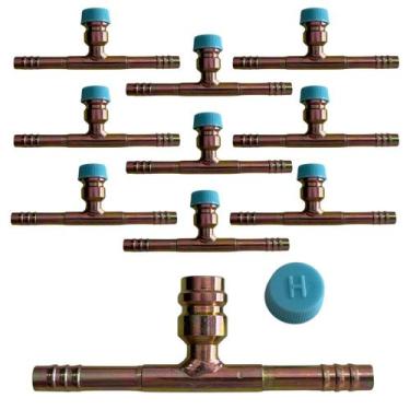Imagem de Kit 10 Emendas Ar Condicionado Reta 6mm Com Ventil R134a Aço - LETÍCIA