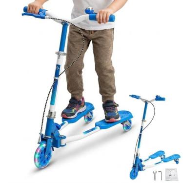 Imagem de Patinete Infantil Menino 3 Rodas LED Dobravel Articulado Abre e Fecha 