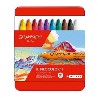 Imagem de Giz Pastel Oleoso Cara D'ache Neocolor I 10 Cores - Caran d'Ache, 7000