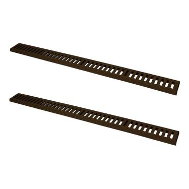 Imagem de Kit 2 Ralo Grelha Linear 3313X2GDA Captação de Aguas Pluviais Alumínio Fundido Marrom GDA Industria e Distribuidora