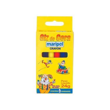 Imagem de Giz de Cera Fino, Caixa C/ 6 Giz de Cera, Cores Sortidas, Maripel - Gi