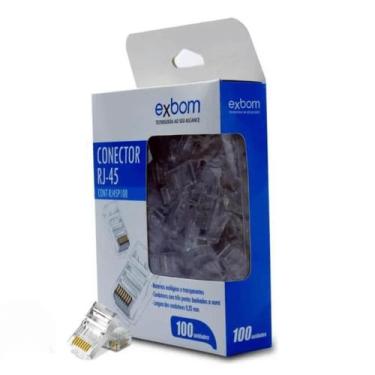 Imagem de Conector Rede RJ45 Caixa com 100 Unidades Exbom44