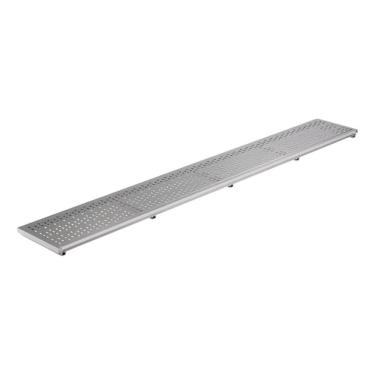Imagem de Ralo Linear 10X100CM Alumínio Anodizado Piso Drenagem Eficiente Grelha Inteiriça Prata Fosco Casah