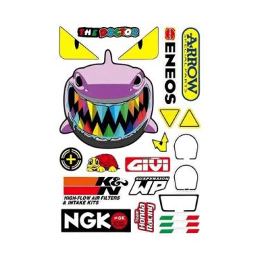 Imagem de Kit De Adesivos Refletivos Impermeáveis Para Motocicletas: Desenhos De