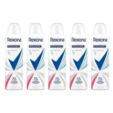 Imagem de Kit 5 Desodorante Rexona Sem Perfume Aerosol Antitranspirante 72h 150m