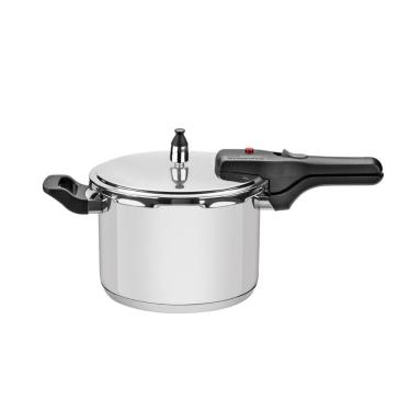 Imagem de Panela de Pressão Tramontina Brava em Aço Inox com Revestimento em Aço Inox 6L com Fundo Triplo e Segurança com 5