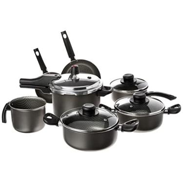 Imagem de Multiflon Conjunto de Panelas Aluminio Antiaderente 7 Peças Grafite Gourmet Resistente Durável e Saudável