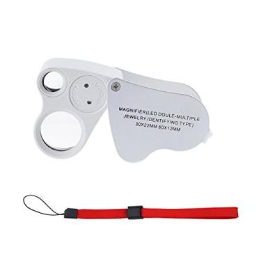 Imagem de Amplificador de Lupa Iluminado com Olho de LED Joias com duas lentes, 60x 12 mm e 30x 22 mm com embalagem de varejo Kare and Kind, Silver/White 1, 60x and 30x