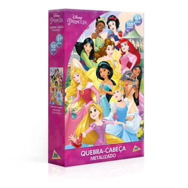 Imagem de Princesas - Quebra-cabeça - 100 peças Metalizado - Toyster Brinquedos