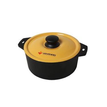 Imagem de Panela de Ferro Fundido 4,5 Litros c/ Tampa Esmaltada Amarela - Venâncio - PFV240TAM