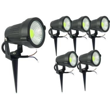 Imagem de Kit 6 Espeto Jardim Luminária Spot Led Alto Brilho 7w Verde