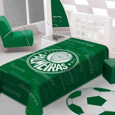 Imagem de Cobertor Raschel Plus Solteiro Palmeiras 1,50M X 2,20M