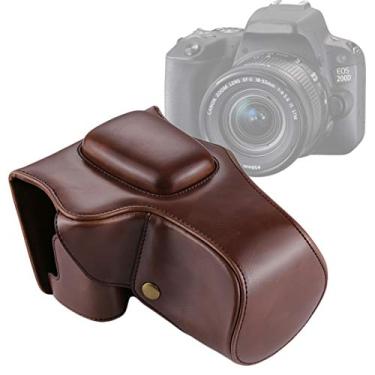 Imagem de Yunchao Acessórios para câmeras Câmara de corpo inteiro Capa de couro PU Bolsa para CANON EOS 200D Sacos de câmera