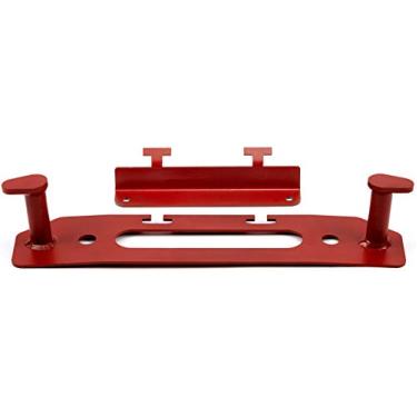 Imagem de WARN Acessório de guincho 102300: Suporte de fixação de gancho e placa de suporte com suporte de montagem para placa de licença para Jeep Gladiator JT & Wrangler JL, vermelho