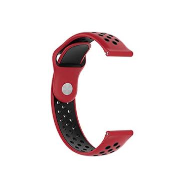 Imagem de Pulseira Sport 22mm para Amazfit GTR 2 ou GTR 2e cor:Vermelho com Preto