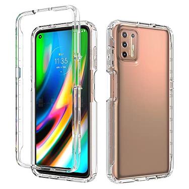 Imagem de YUNCHAO Caixa de telefone Para Motorola Moto G9 mais Alta transparência à prova de choque de duas cores Alteração gradual PC+TPU Candy Colors Case de proteção telefônica capa para celular