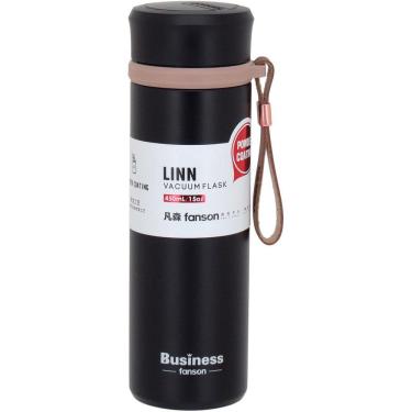 Imagem de BUSINESS GARRAFA TÉRMICA 21x6x6cm 500ml INOX PRETO PAREDE DUPLA