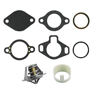 Imagem de Kit de termostato 807252Q5 160° com junta e manga de plástico serve para motores Mercruiser V6 V8 GM 1987-2016 substituir 807252T5 807252T8 23806922