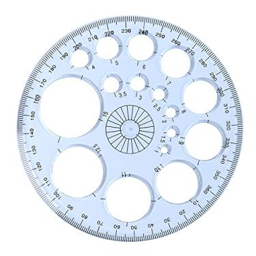 Imagem de SagaSave Régua de desenho circular transferidor de 360 graus de espessura com régua de desenho matemático preciso modelo circular 16 tamanho circular