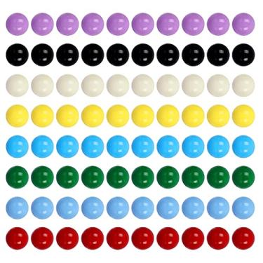 Imagem de Laviesto Mármore de substituição de jogo, 80 peças de bolas de jogo de cor sólida para damas chineses, jogo de agravação, corrida de mármore, jogos de mármore (14 mm/8 cores)
