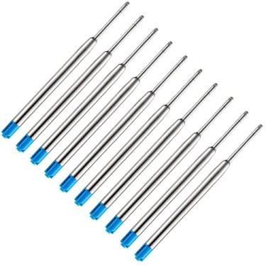 Imagem de Pacote com 10 canetas de refil de tinta de reposição para caneta tática de autodefesa, Azul, 10 Pack