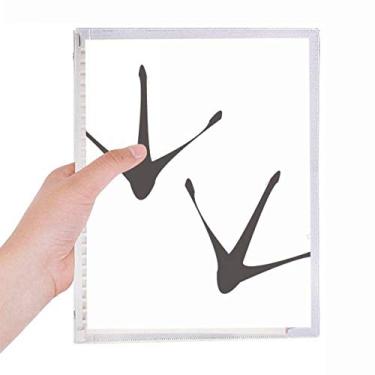 Imagem de Caderno com pegada de garra de frango, protege o animal, diário de folhas soltas, recarregável, papelaria