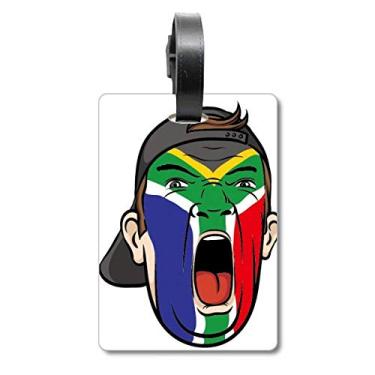 Imagem de Boné de maquiagem facial bandeira da África do Sul bolsa etiqueta de bagagem etiqueta, Multicolorido.
