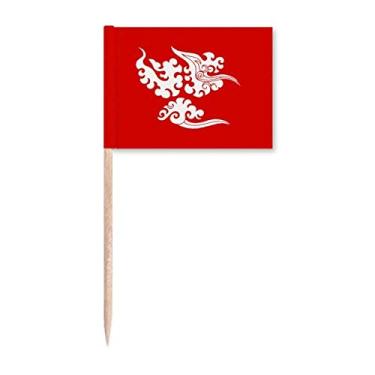 Imagem de Happy Life Exhibits Lindo palito de bandeiras marcadoras para decoração de festa