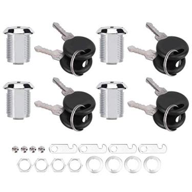 Imagem de (4 Set) Cam Lock Set Zinc Alloy Door Safety Locks with Keys for Mail Box, Counter, Sliding Door (103-20)