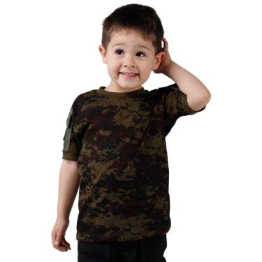 Imagem de Camiseta T-Shirt Infantil Tática Ranger Bélica Camuflada Digital Argila