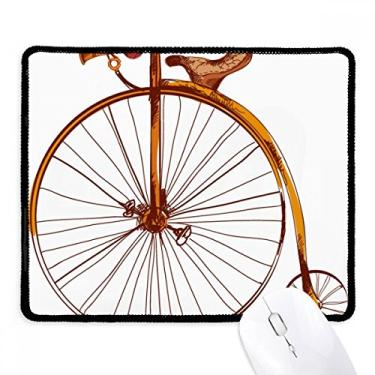 Imagem de Mouse pad de borracha para jogos Old Fashioned Bicycle High Wheeler Britain Mousepad com borda costurada