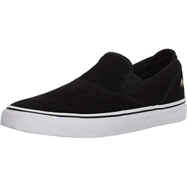 Imagem de Emerica Tênis de skate masculino Wino G6 Slip-ON, Preto/branco/dourado, 42