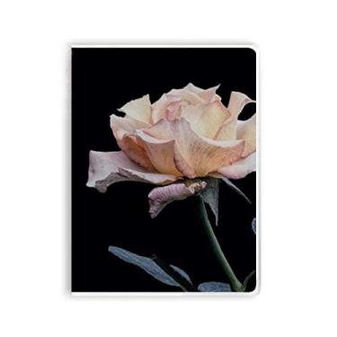 Imagem de Caderno de lindas flores rosa branco capa de goma Diário capa macia