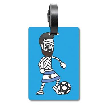 Imagem de Argentina Mummy Football Bolsa esportiva com etiqueta de bagagem para cartão de bagagem