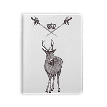 Imagem de Diário de capa macia com estampa de espada de alce com estampa de animal barroco