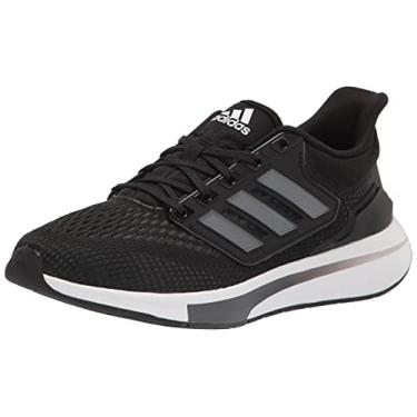 Imagem de adidas Tênis de corrida masculino EQ21, Preto/ferro metálico/carbono, 44