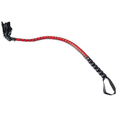 Imagem de Lovetoys Chicote Trançado 88 Cm Com Franjas E Cabo Escalonado - Coleção Fetiche Preto E Vermelho