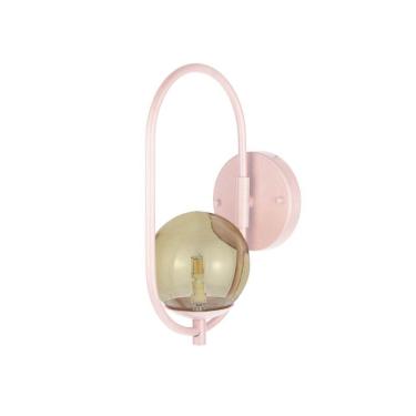Imagem de Kit 2 Arandela Parede ONLINE ROSÉ Globo de Vidro AMBAR