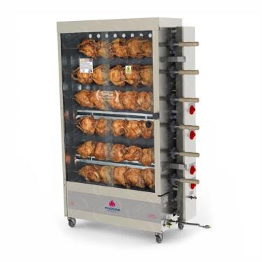 Imagem de Assador Frango Forno Multiuso Rotativo Tubular 6 Espetos Garfo Pr-634 Bivolt - Progás Bivolt