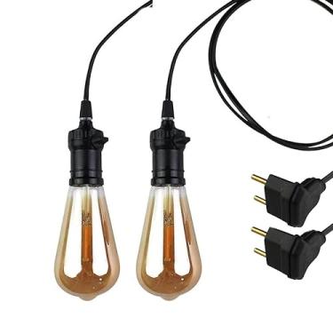 Imagem de Kit 2 Pendente de Tomada 3M Com Chave E Bocal E-27 Com Plugue