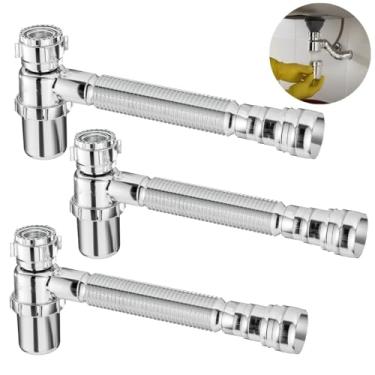 Imagem de Sifão Sanfonado Com Copo 49cm Cromado | Astra | Kit C/ 3 Un